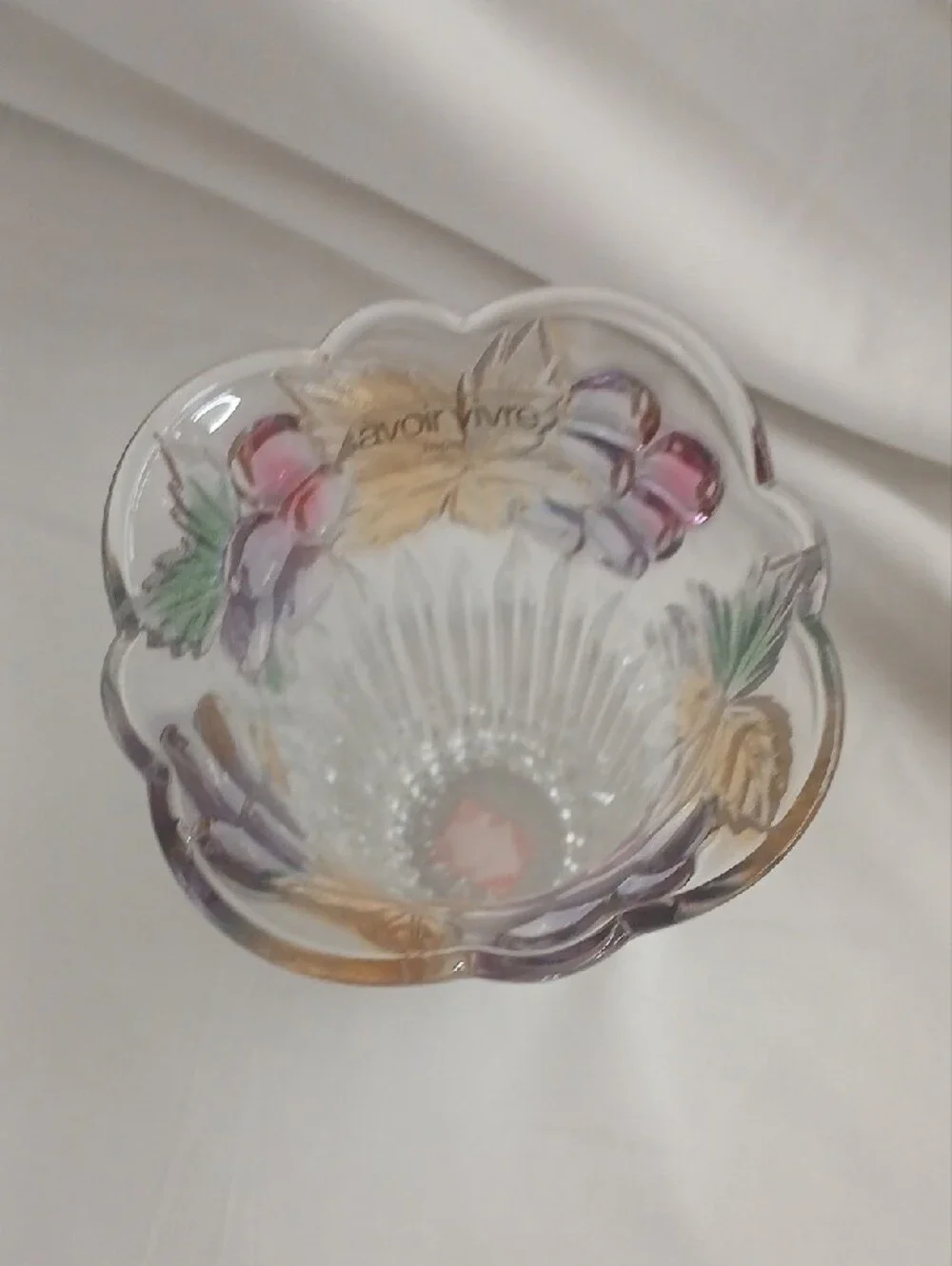 Clear Glass Floral Vase with Pastel Accents